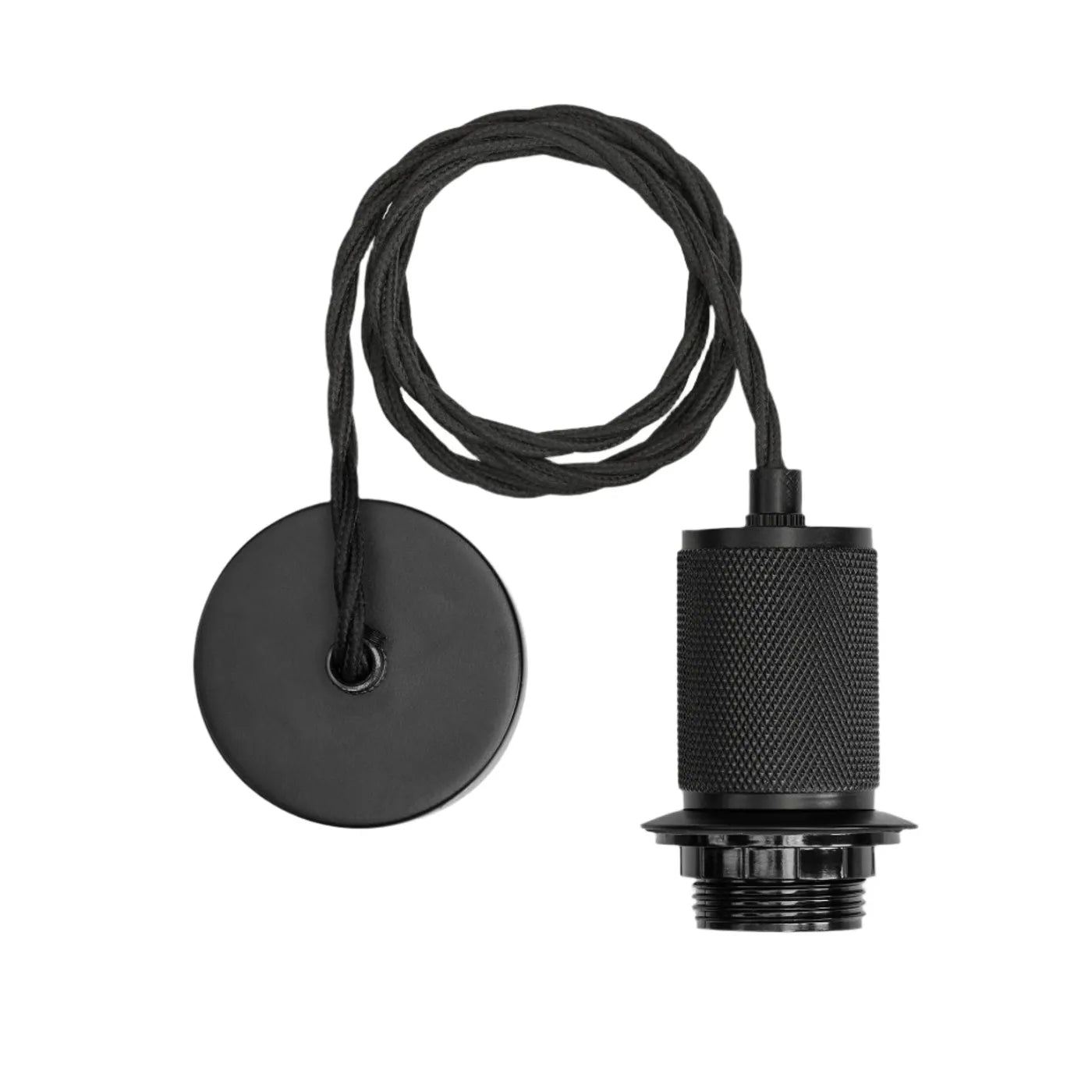 Industville Knurled Glass Schoolhouse Pendant - 10 Inch - Mocha Glass - Black Pendant Holder