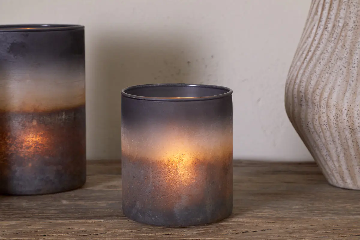 Nkuku - Etti Tealight Holders - Navy & Smoke - Large