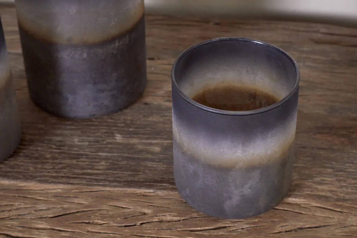 Nkuku - Etti Tealight Holders - Navy & Smoke - Large