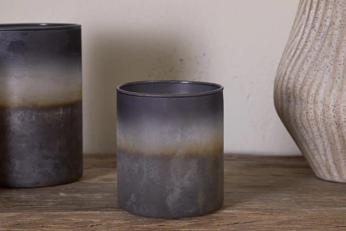 Nkuku - Etti Tealight Holders - Navy & Smoke - Medium