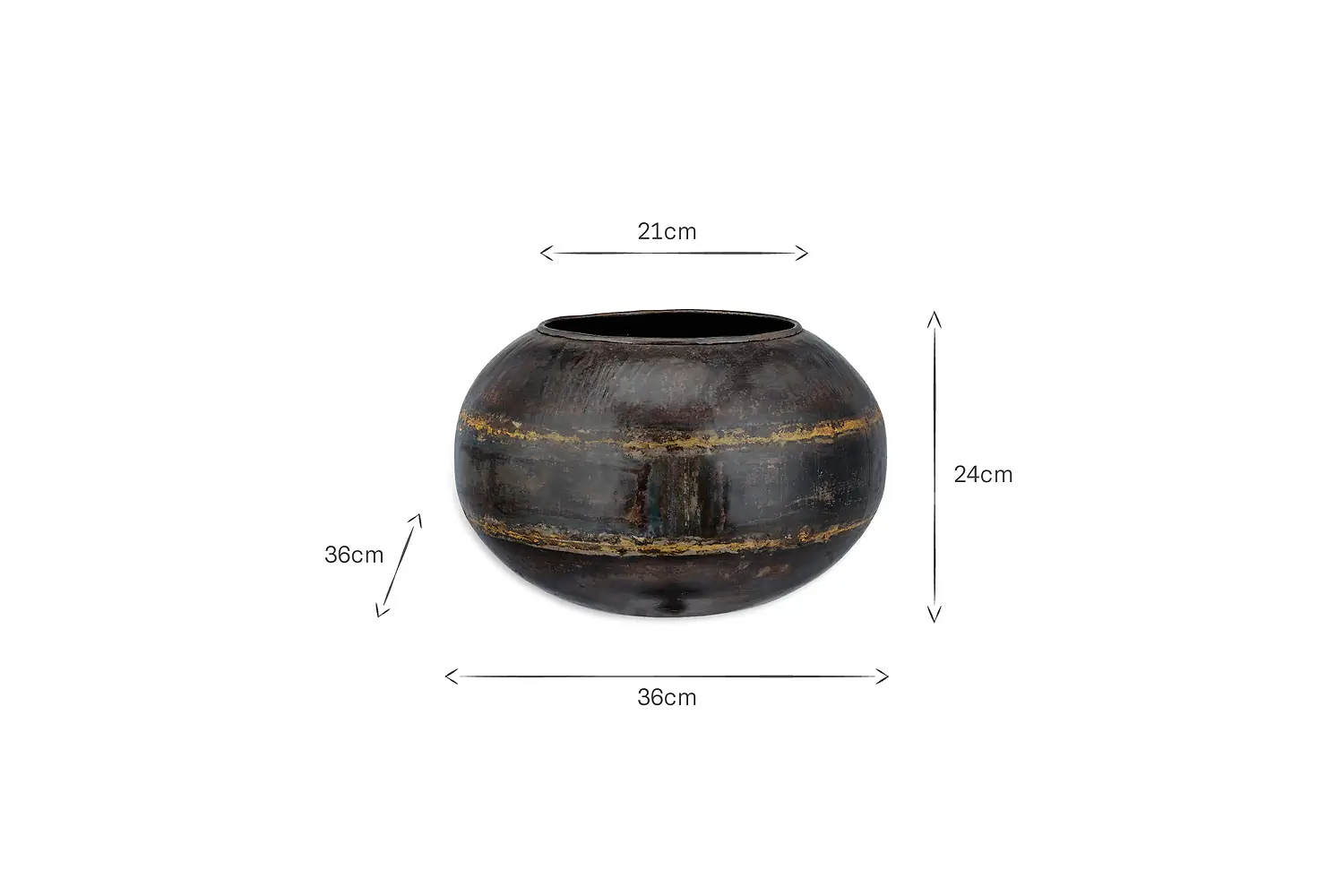 Nkuku - Endo Reclaimed Iron Globe Planter - Small