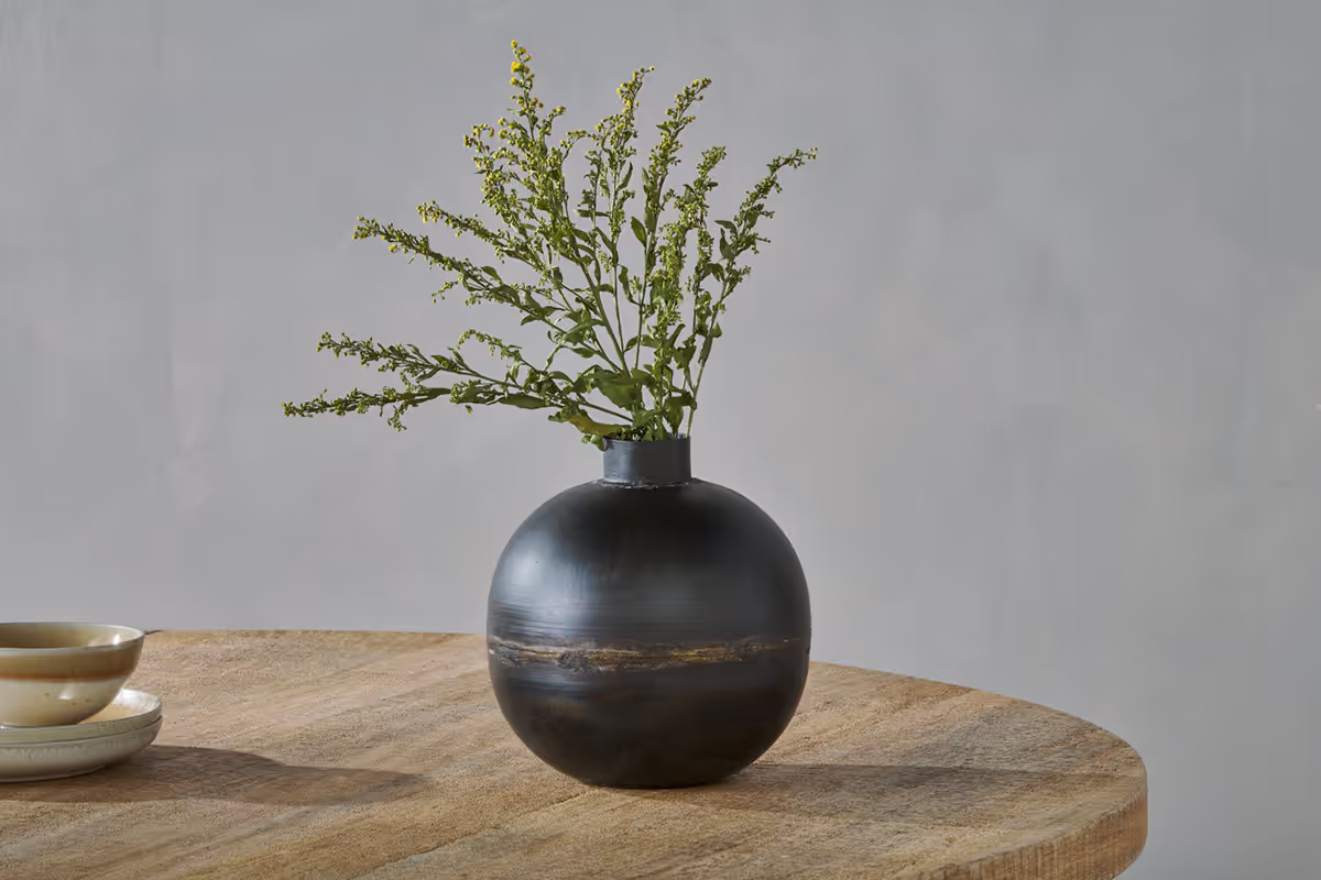 Nkuku - Endo Recycled Iron Vase - Black