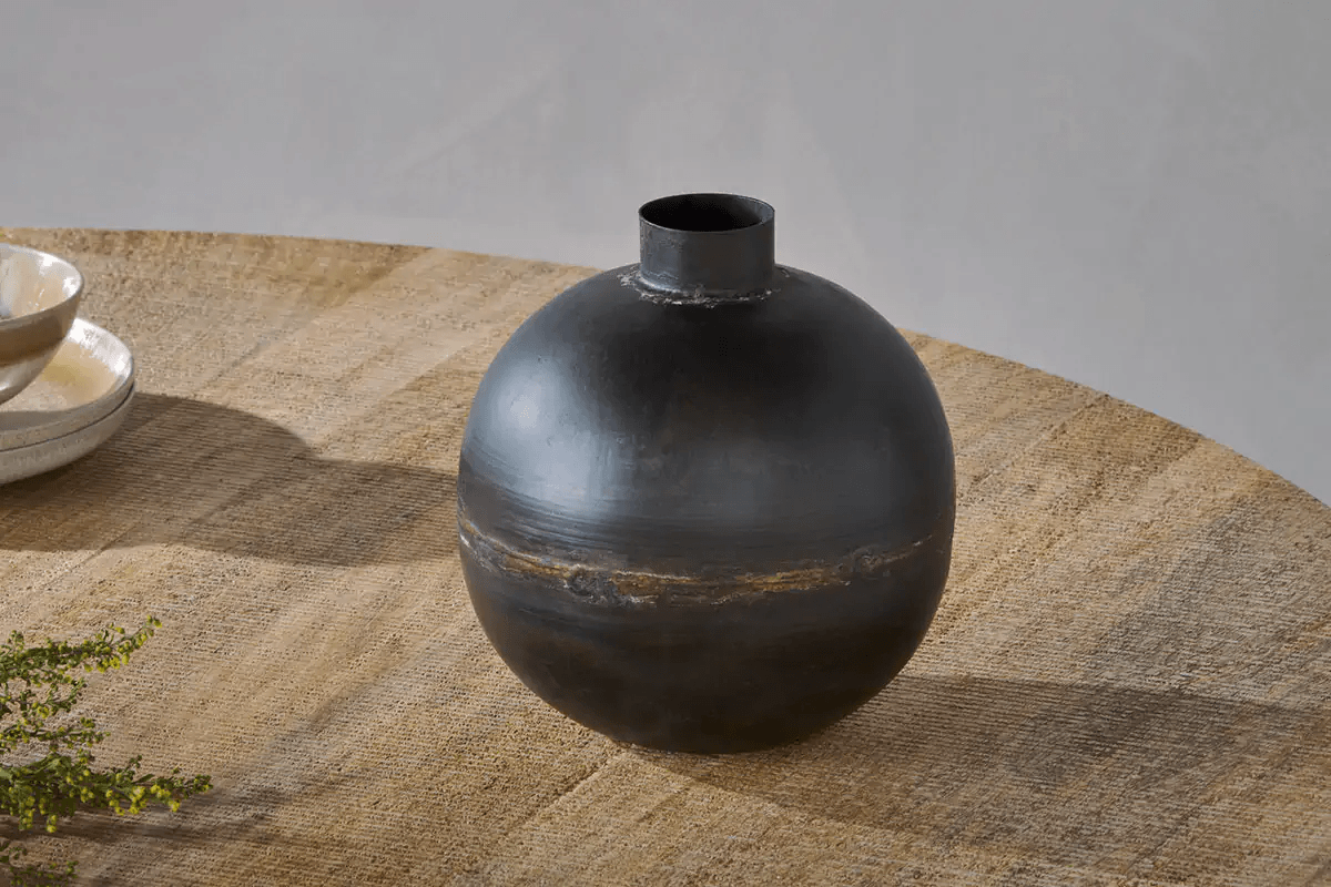 Nkuku - Endo Recycled Iron Vase - Black