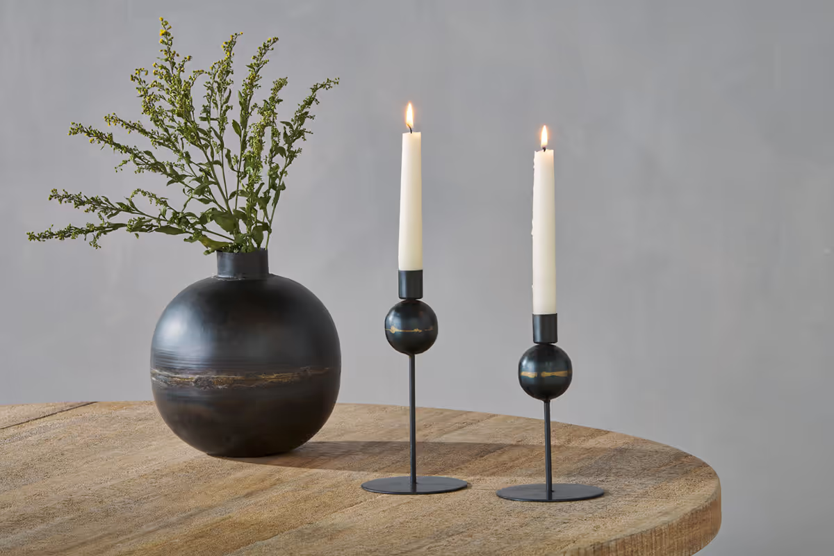 Nkuku - Endo Recycled Iron Vase - Black