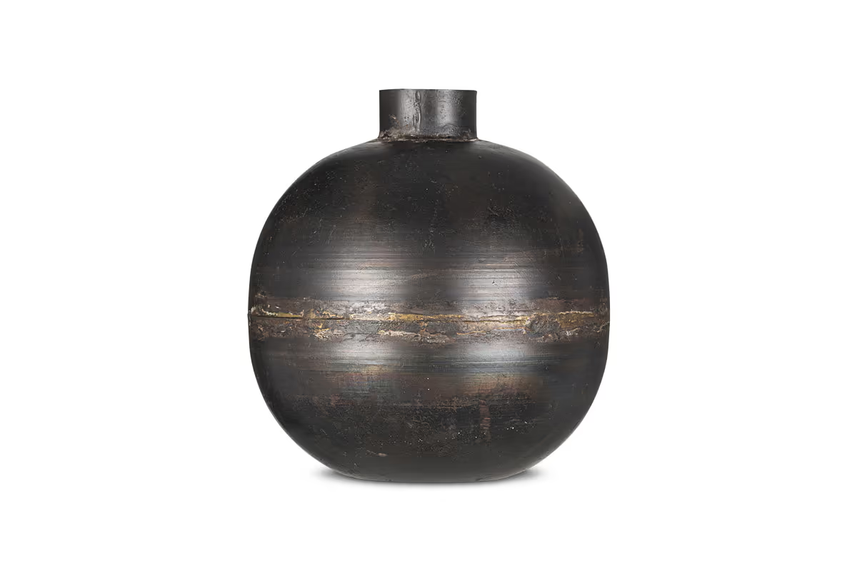 Nkuku - Endo Recycled Iron Vase - Black