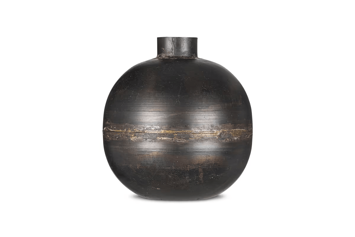 Nkuku - Endo Recycled Iron Vase - Black