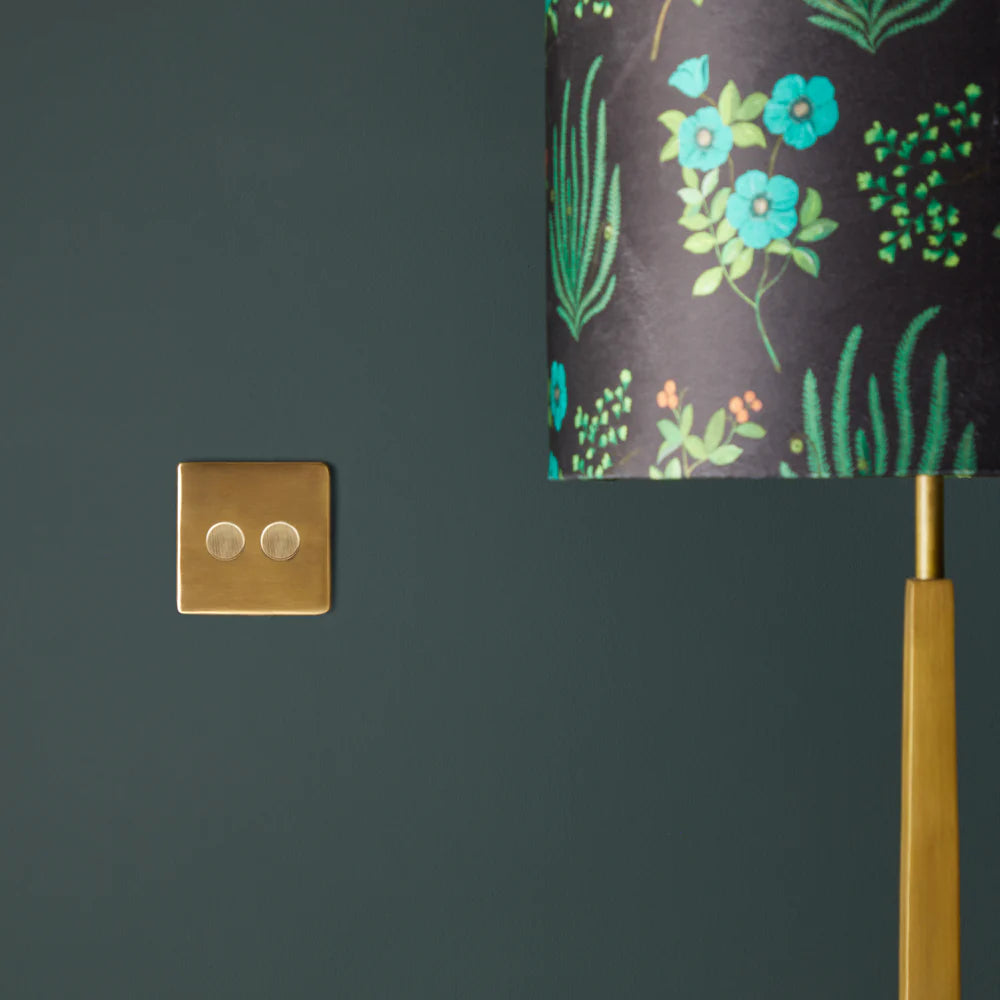 Pooky Two Gang 2 Way Florence Dimmer Switch in Brass
