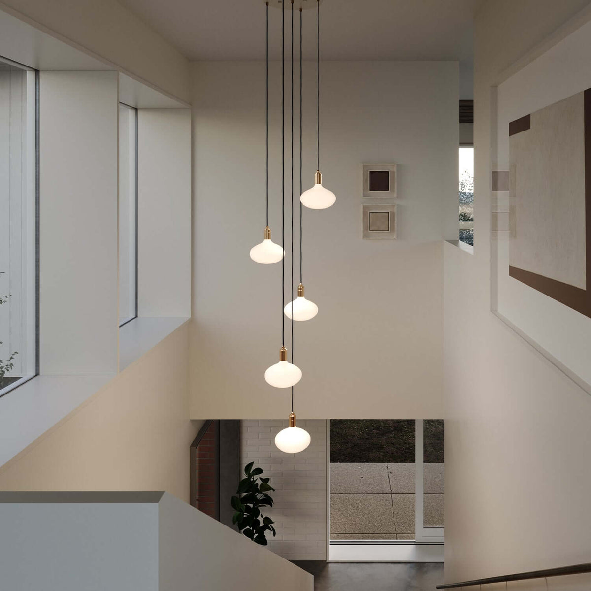 Tala Five Pendant in Brass + Oval II