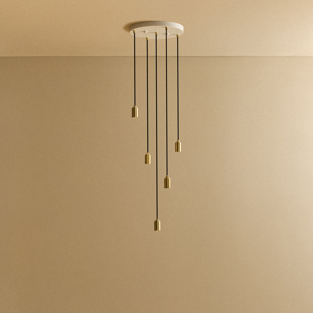 Tala Five Pendant in Brass
