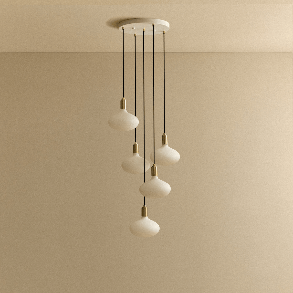 Tala Five Pendant in Brass + Oval II