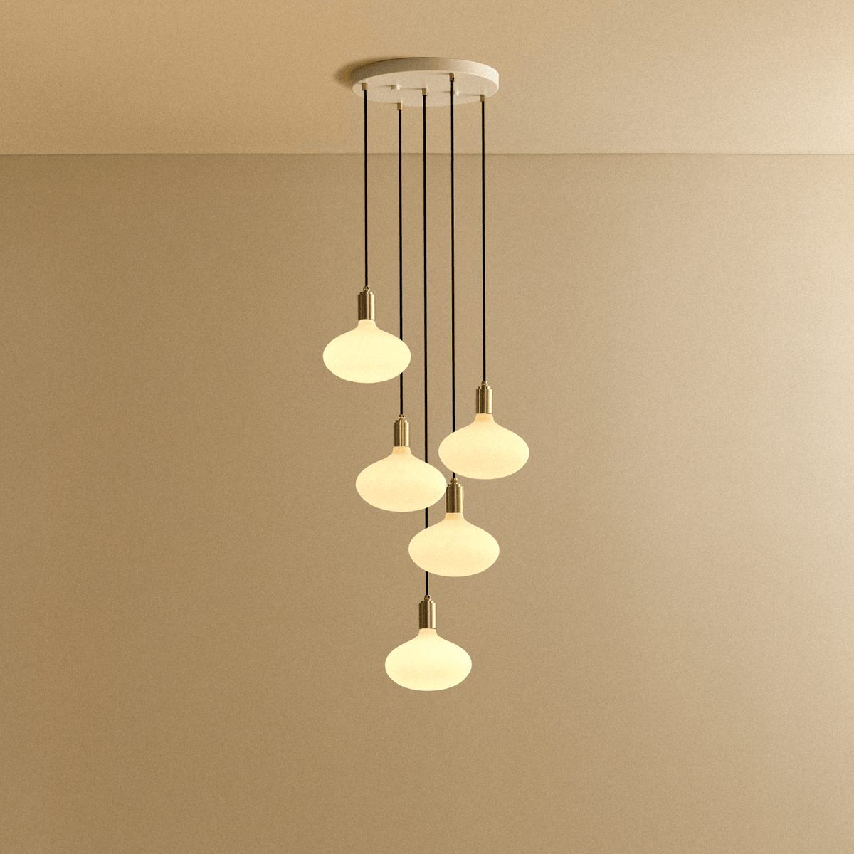 Tala Five Pendant in Brass + Oval II