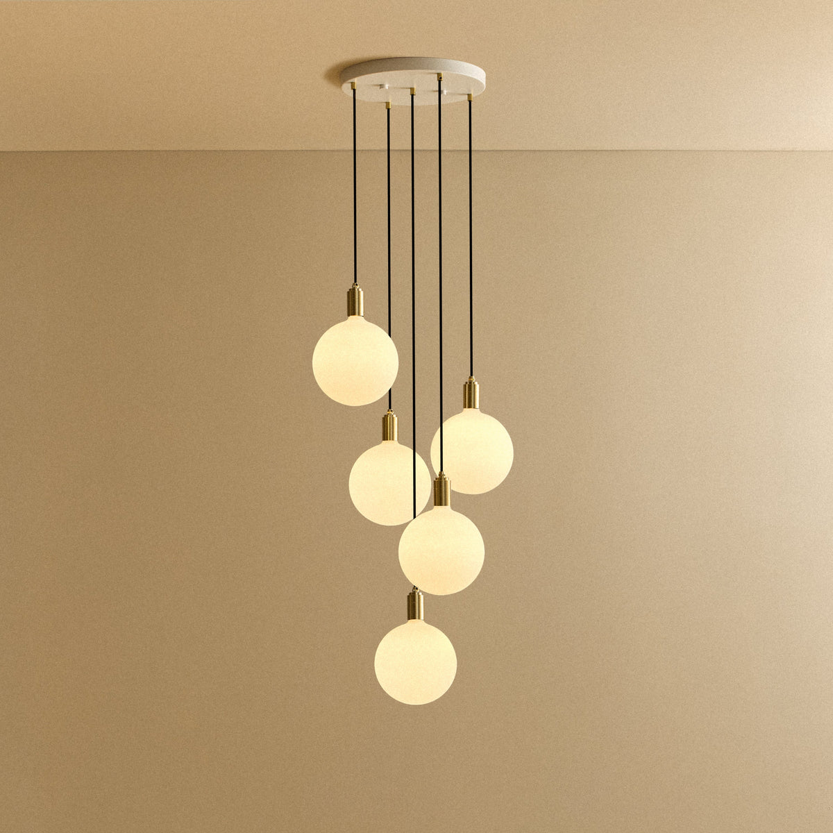 Tala Five Pendant in Brass + Sphere V