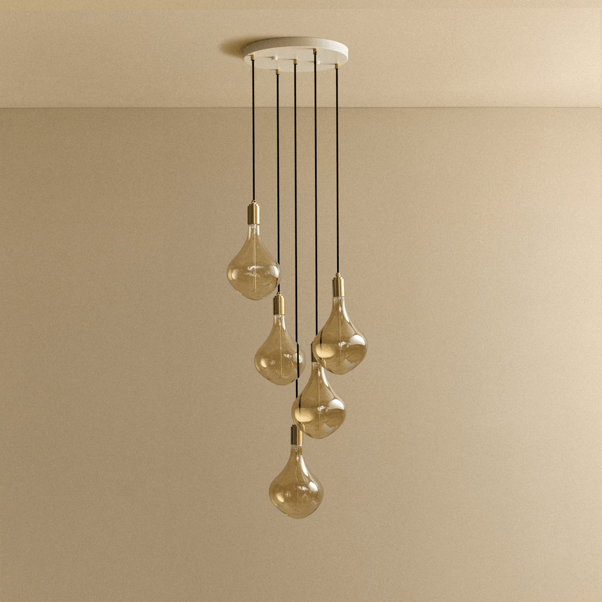Tala Five Pendant in Brass + Voronoi II