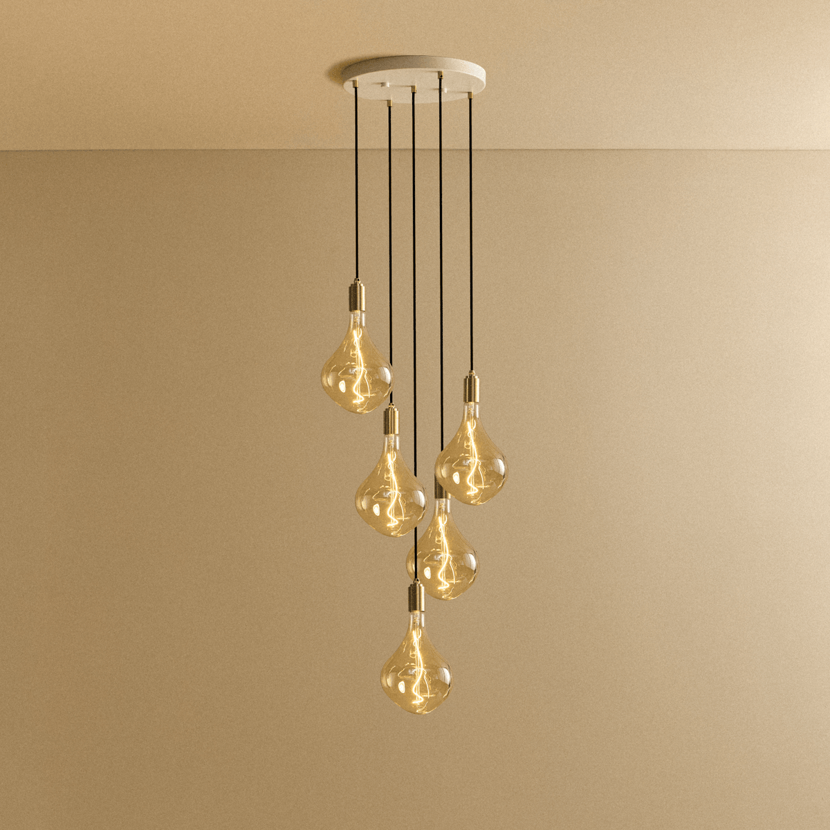 Tala Five Pendant in Brass + Voronoi II