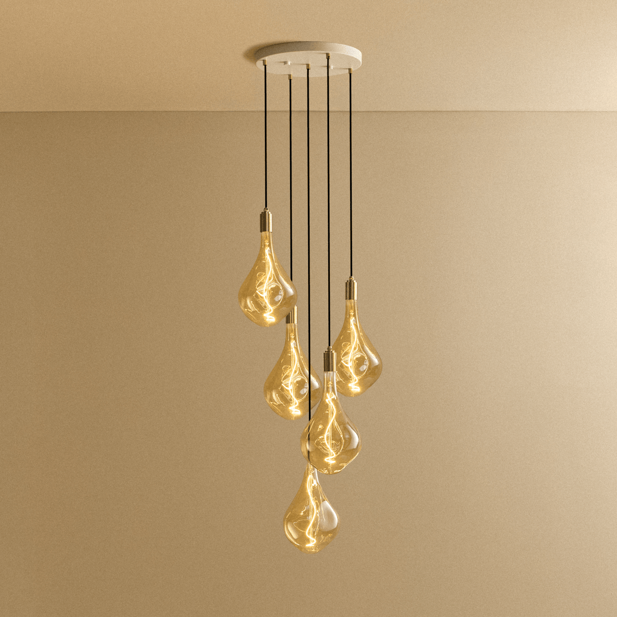 Tala Five Pendant in Brass + Voronoi III
