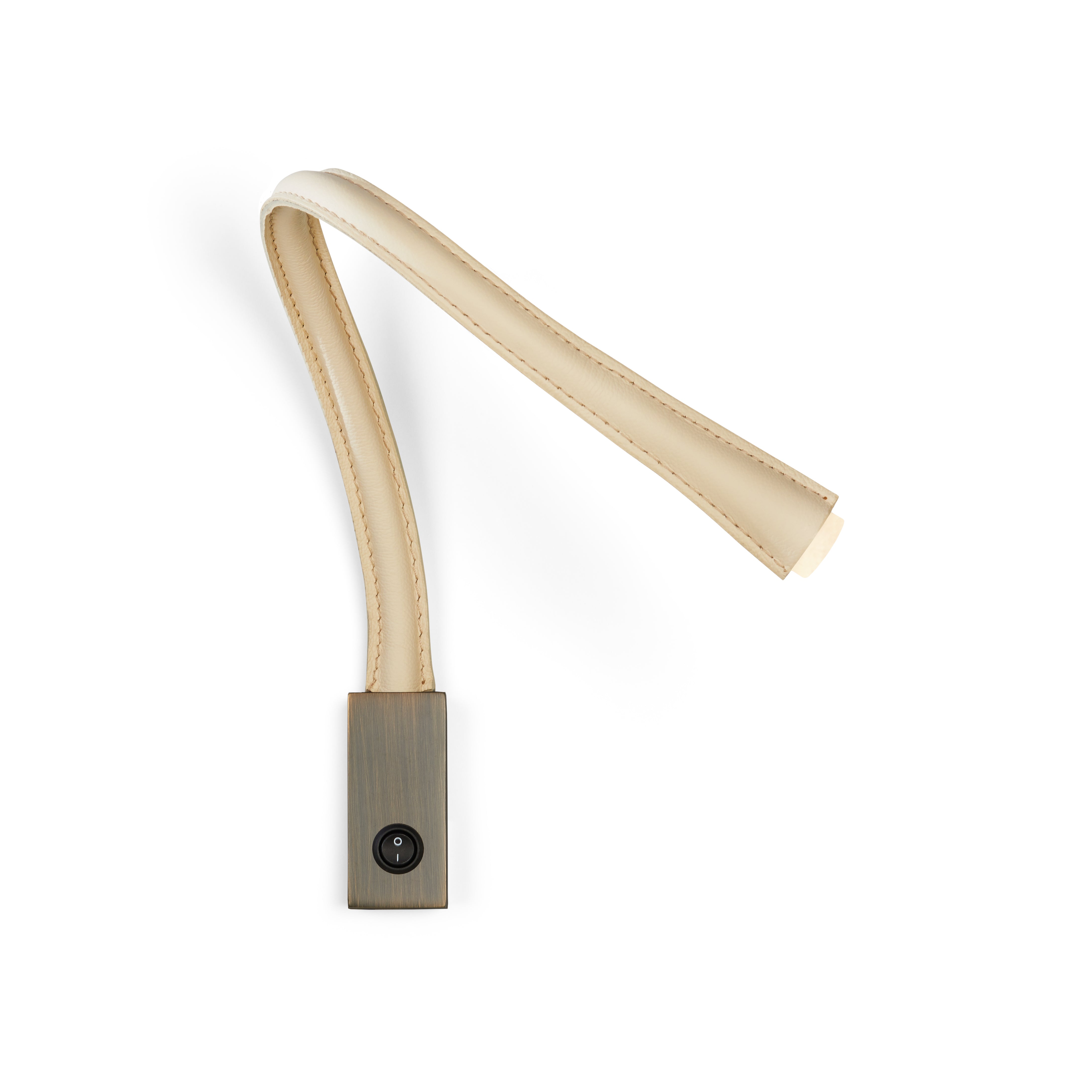 Contardi Lighting Flexiled wall Lamp - l.600 - Satin Bronze - Ivory Leather - With Switch