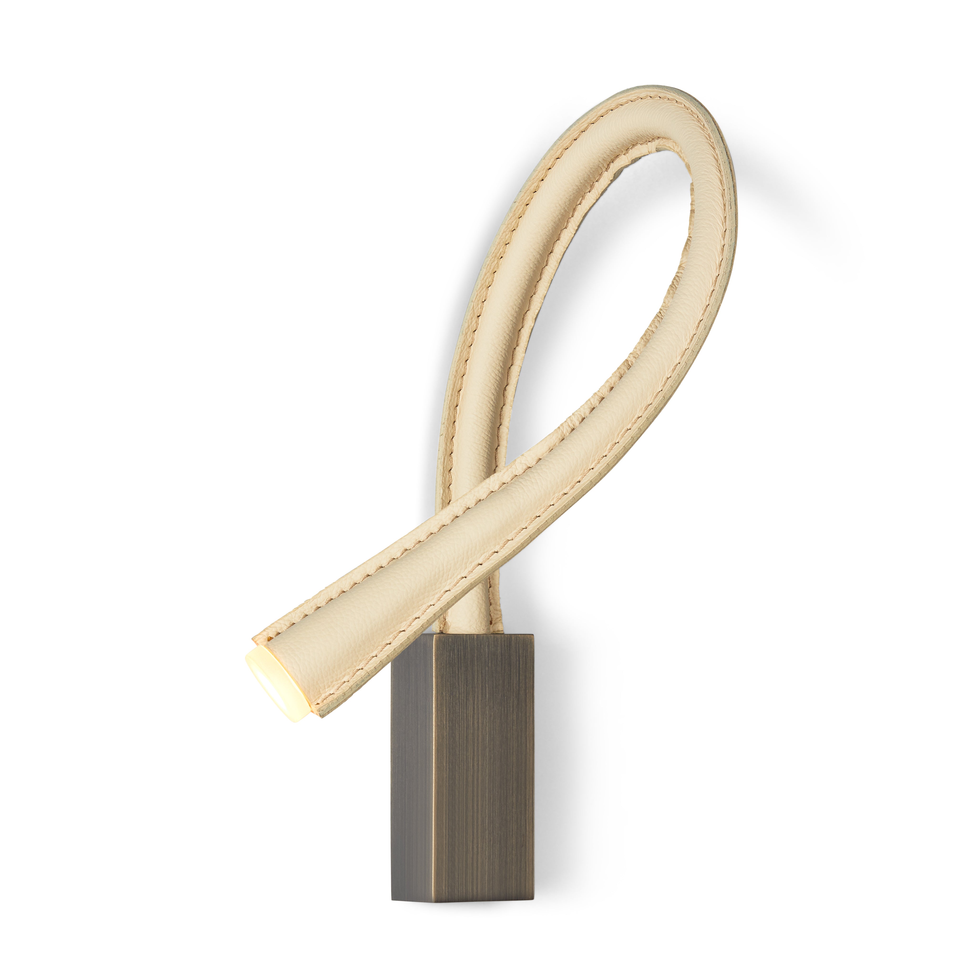 Contardi Lighting Flexiled wall Lamp - l.600 - Satin Bronze - Ivory Leather - Without Switch