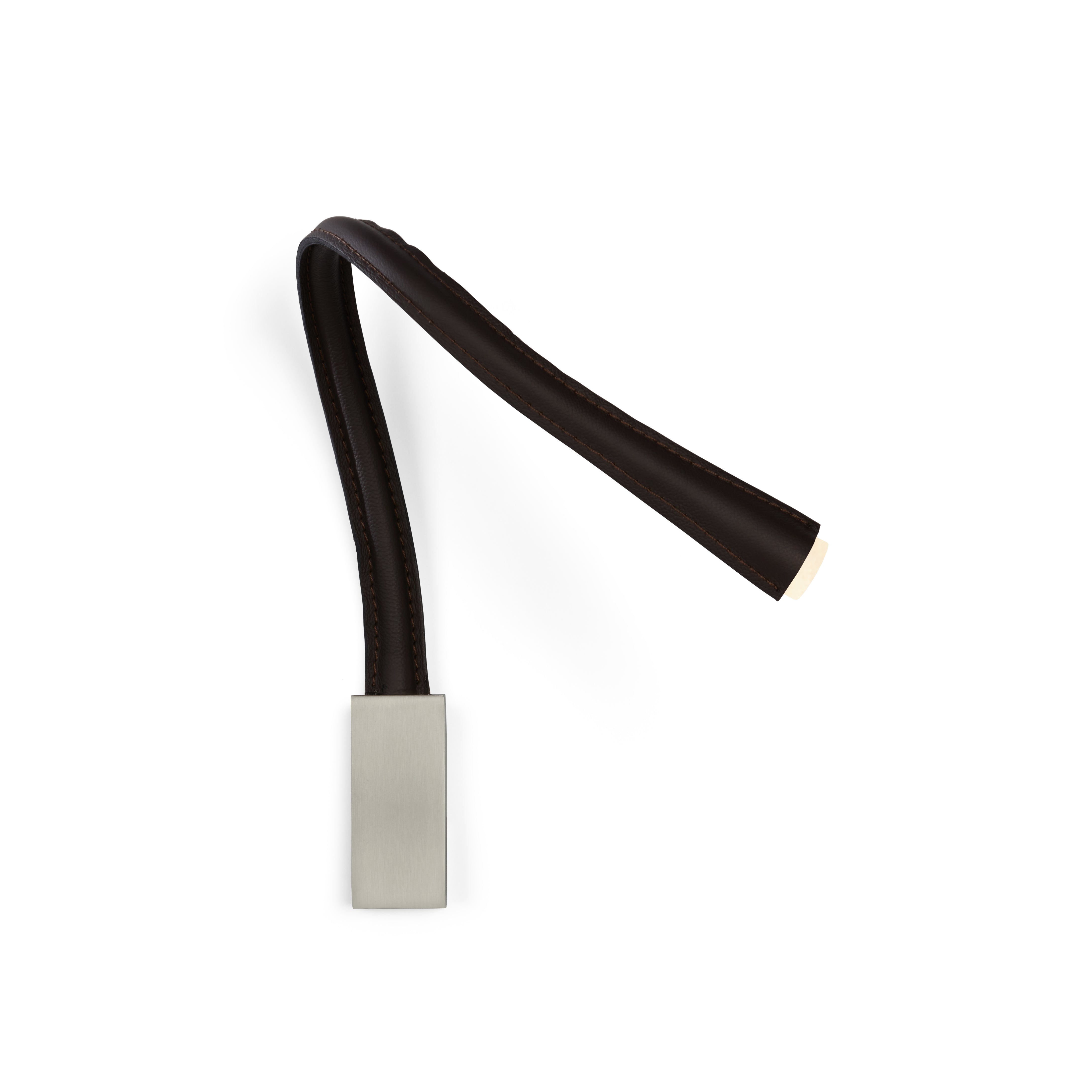 Contardi Lighting Flexiled wall Lamp - l.600 - Satin Nickel - Black Leather - Without Switch