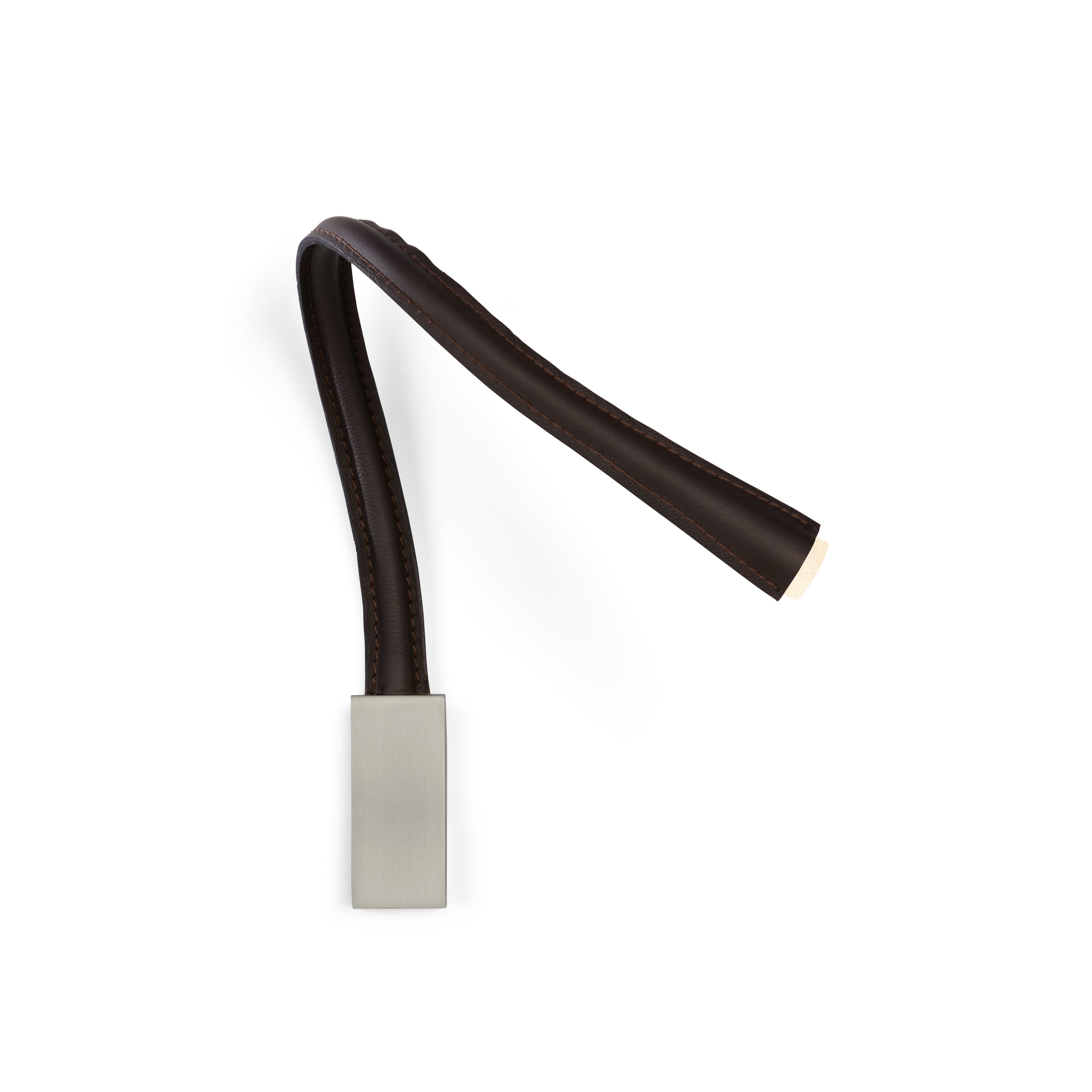 Contardi Lighting Flexiled wall Lamp - l.600 - Satin Nickel - Black Leather - Without Switch