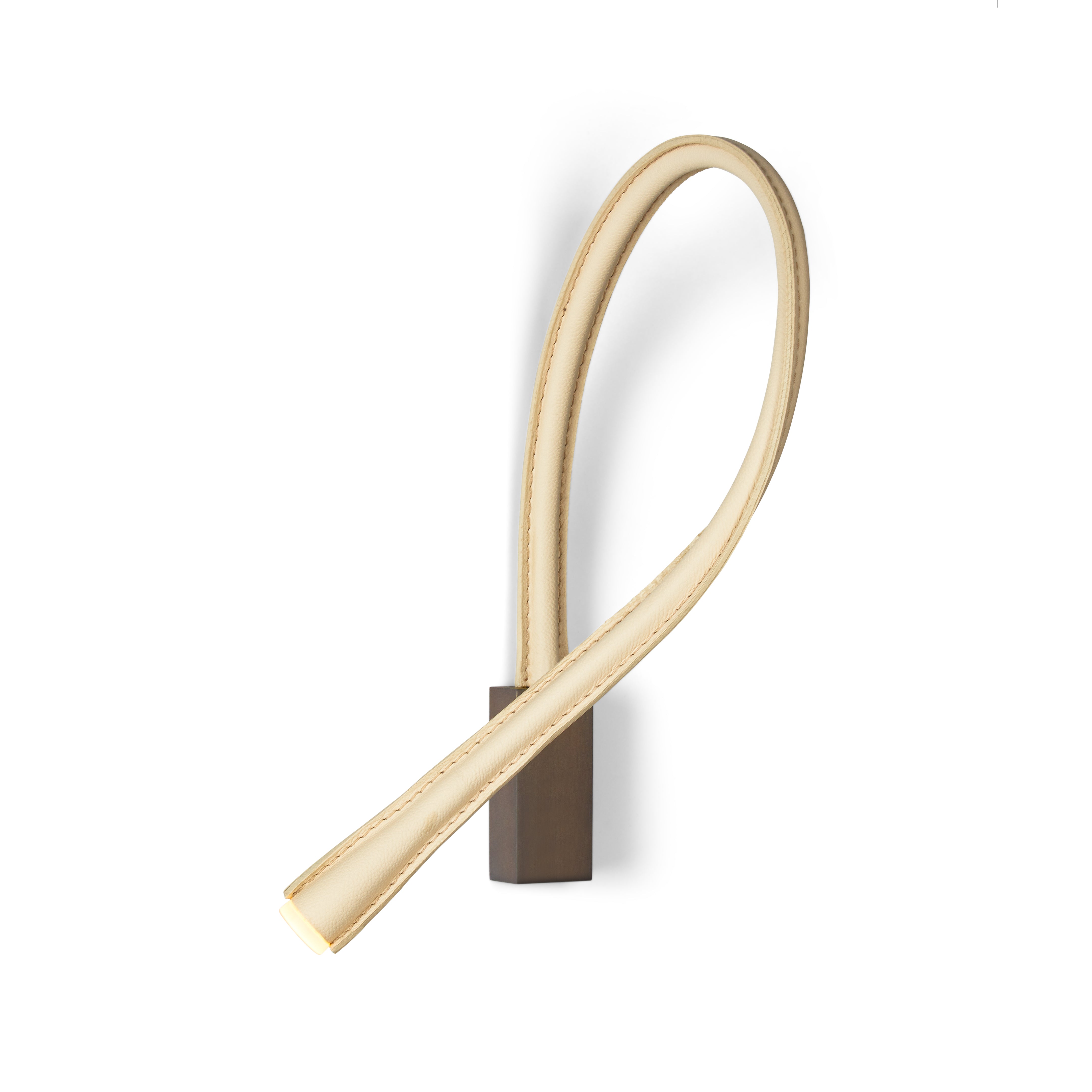 Contardi Lighting Flexiled wall Lamp - l.900 - Satin Bronze - Ivory Leather - Without Switch