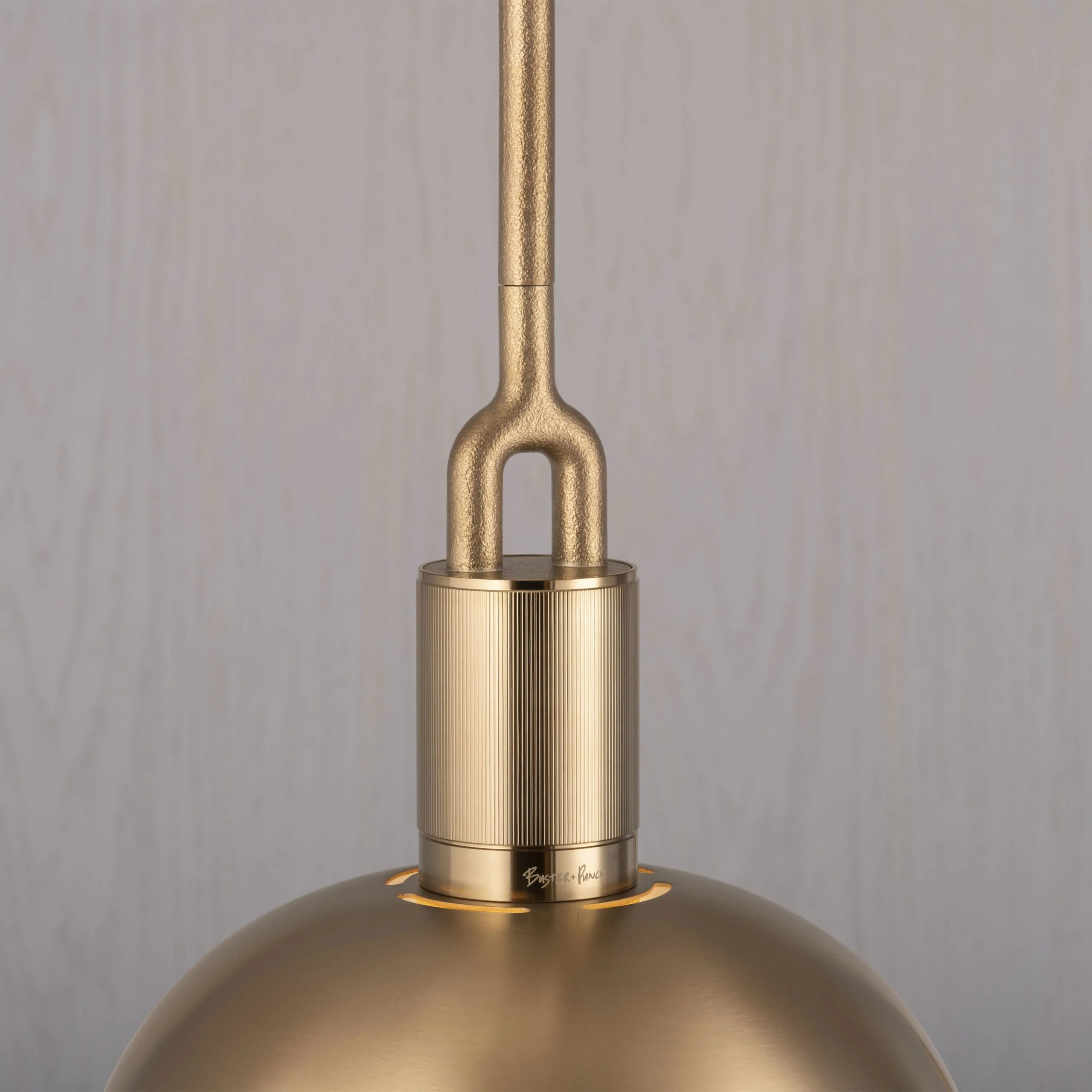 Buster & Punch Forked Pendant - Shade - Globe - Opal - Medium - Brass