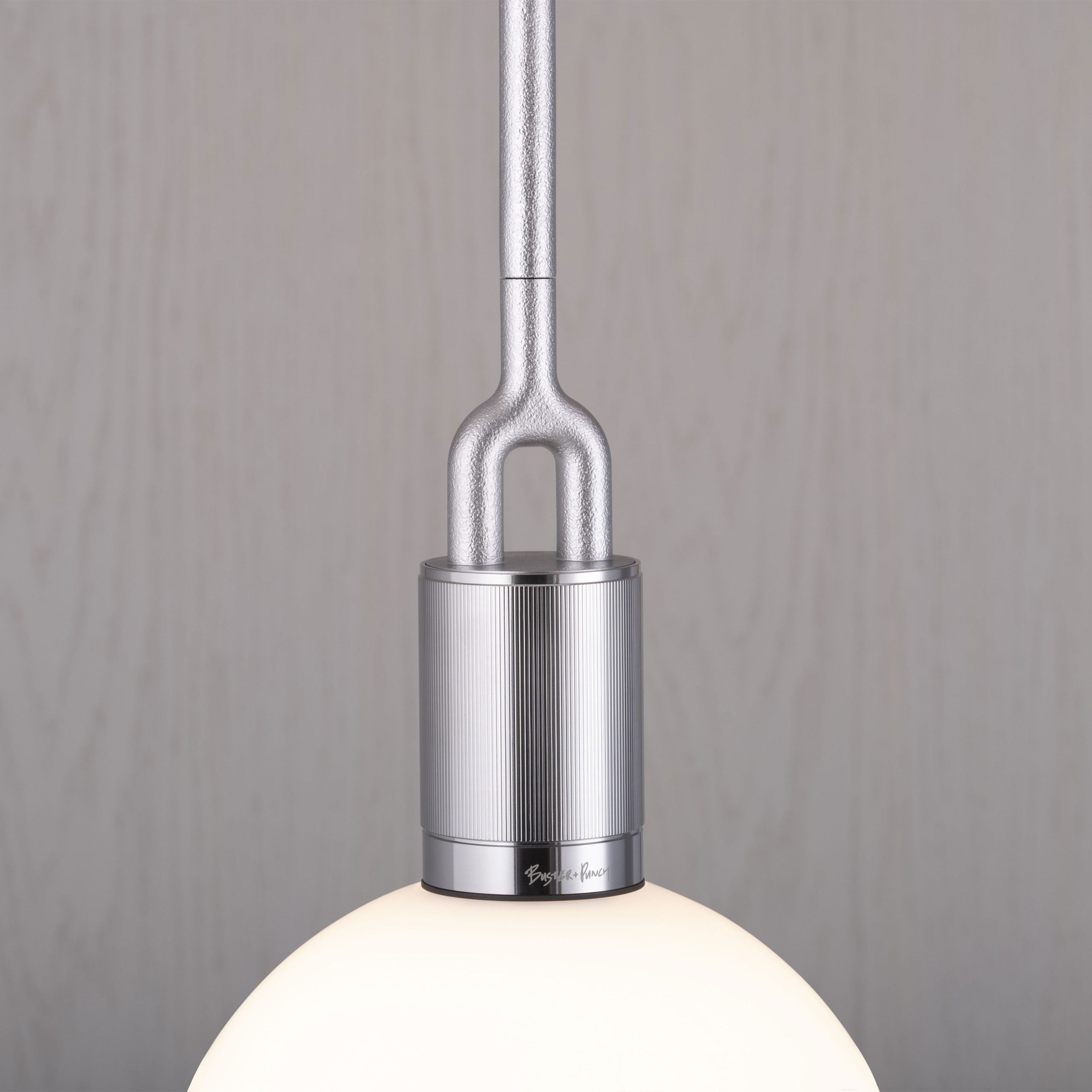 Buster & Punch Forked Pendant - Globe - Opal - Medium - Steel