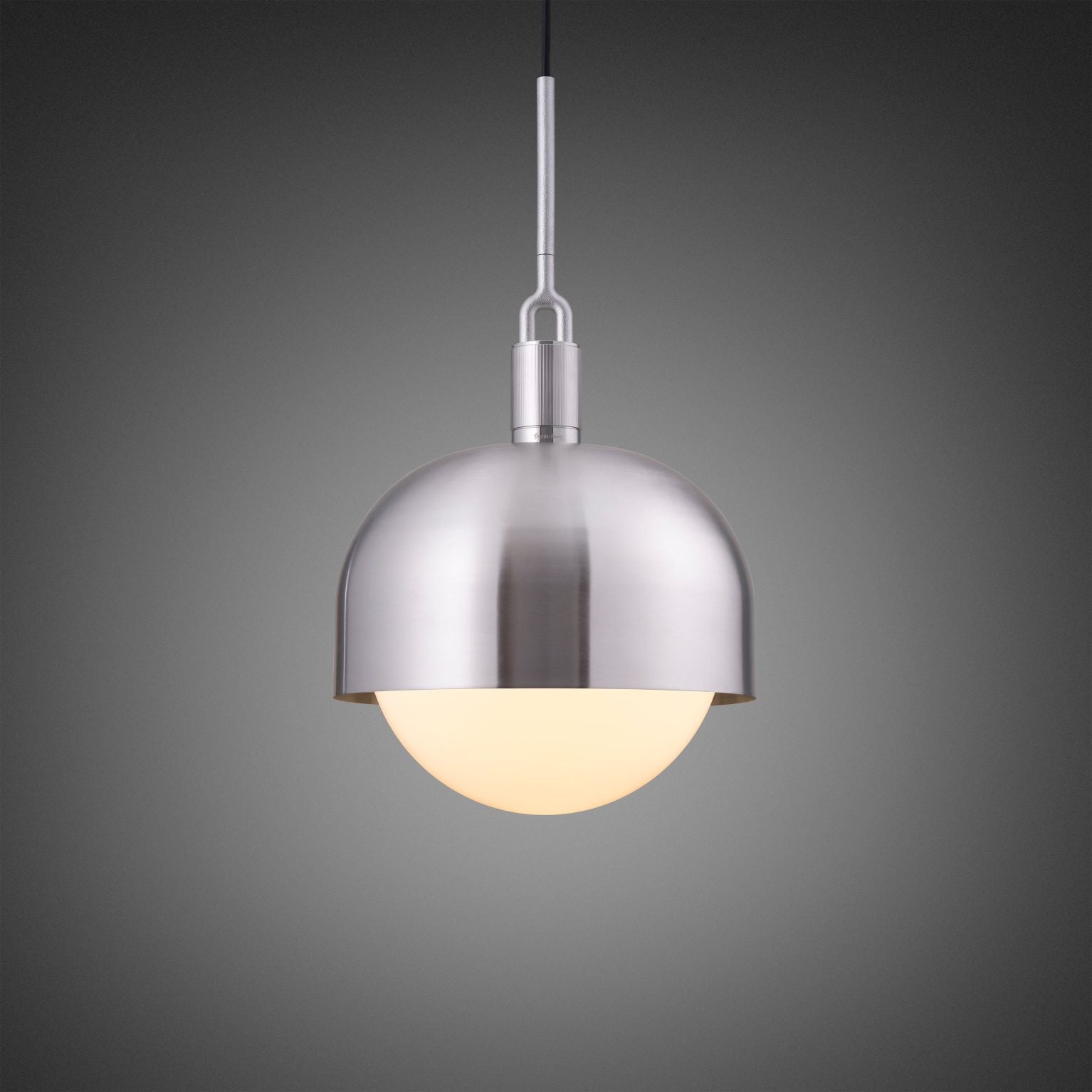 Buster & Punch Forked Pendant - Shade - Globe - Opal - Large - Steel