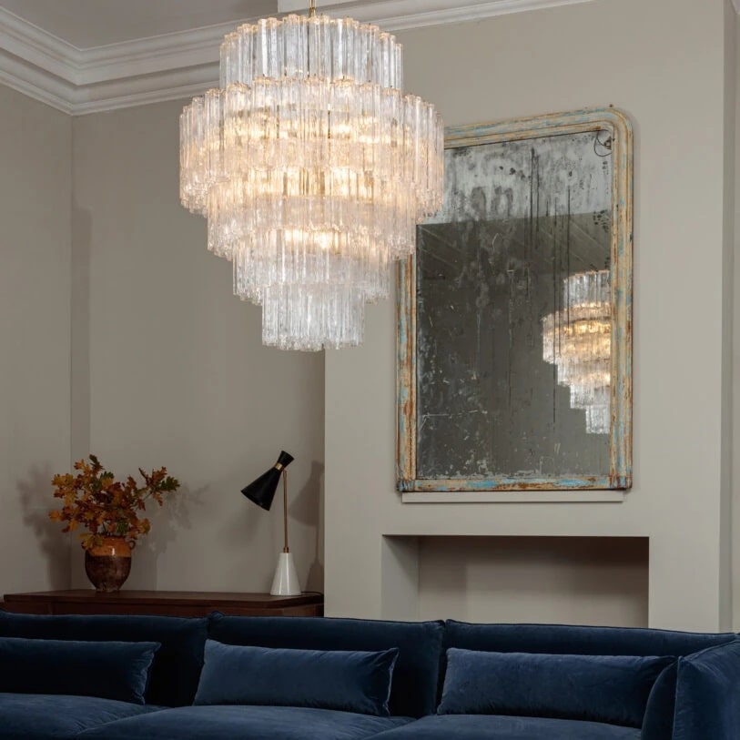 Pure White Lines Freccia Treviso Chandelier