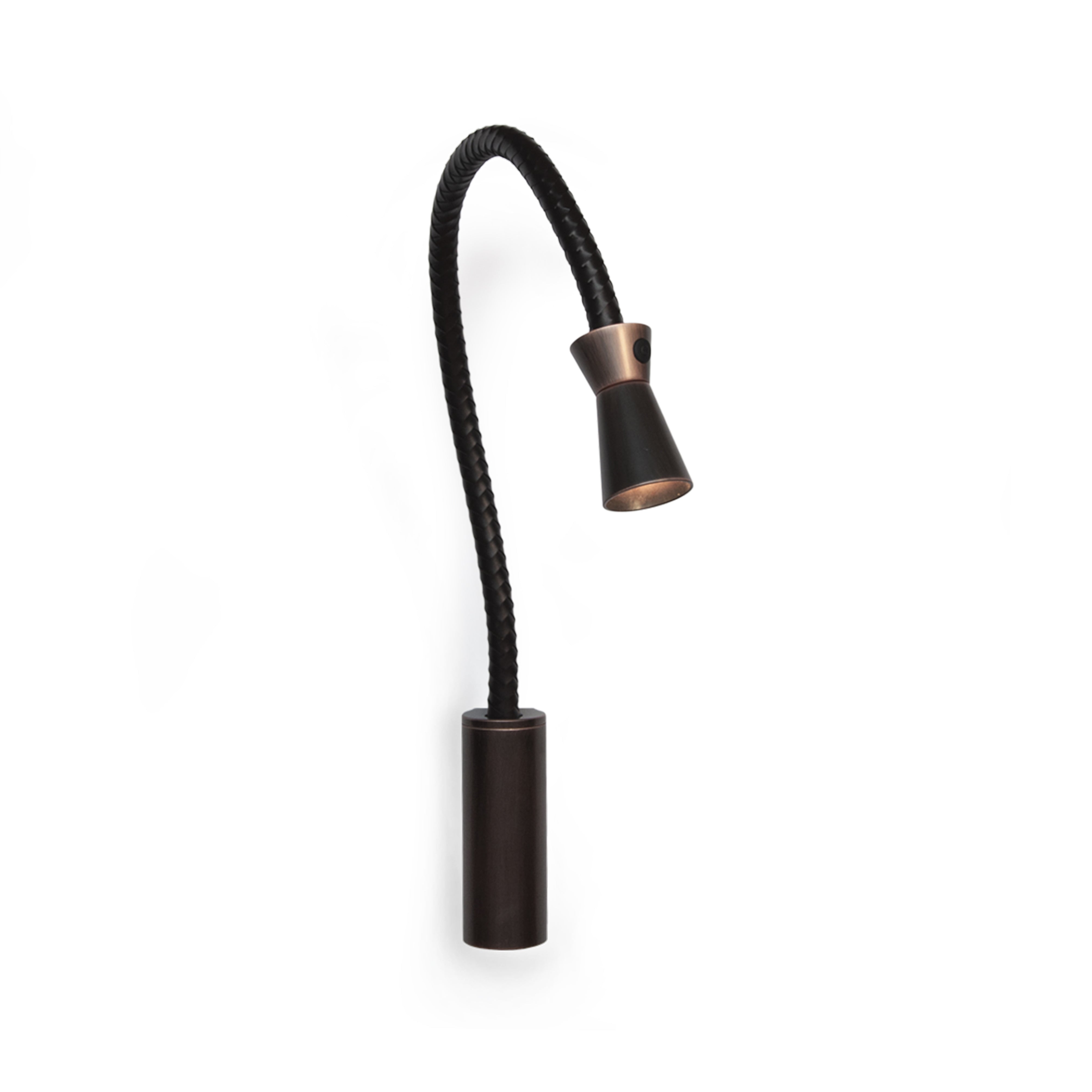 Contardi Lighting Fly Gin & Tonic Wall Lamp - Satin Bronze - Dark brown braided leather