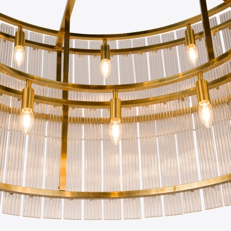 Pure White Lines Grande Double San Francisco Chandelier