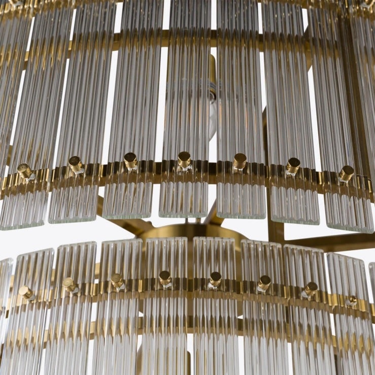 Pure White Lines Grande Double San Francisco Chandelier