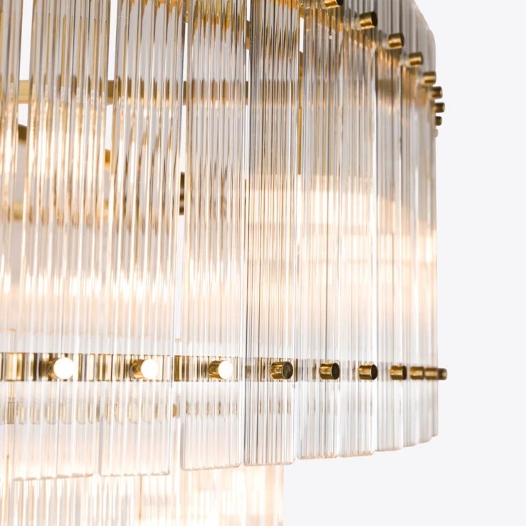 Pure White Lines Grande Double San Francisco Chandelier