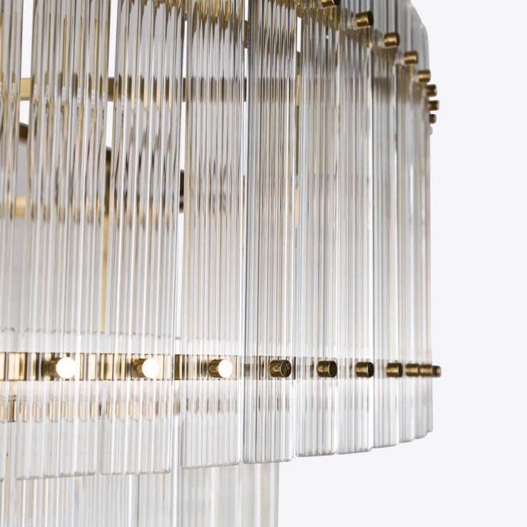 Pure White Lines Grande Double San Francisco Chandelier