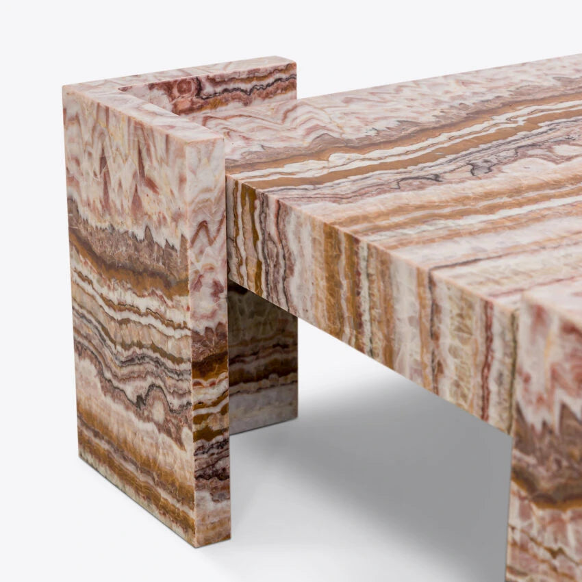 Pure White Lines Harper Red Jade 120cm Coffee Table