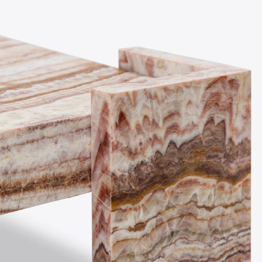Pure White Lines Harper Red Jade 120cm Coffee Table