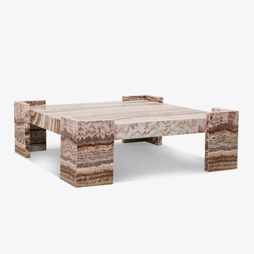 Pure White Lines Harper Red Jade 120cm Coffee Table