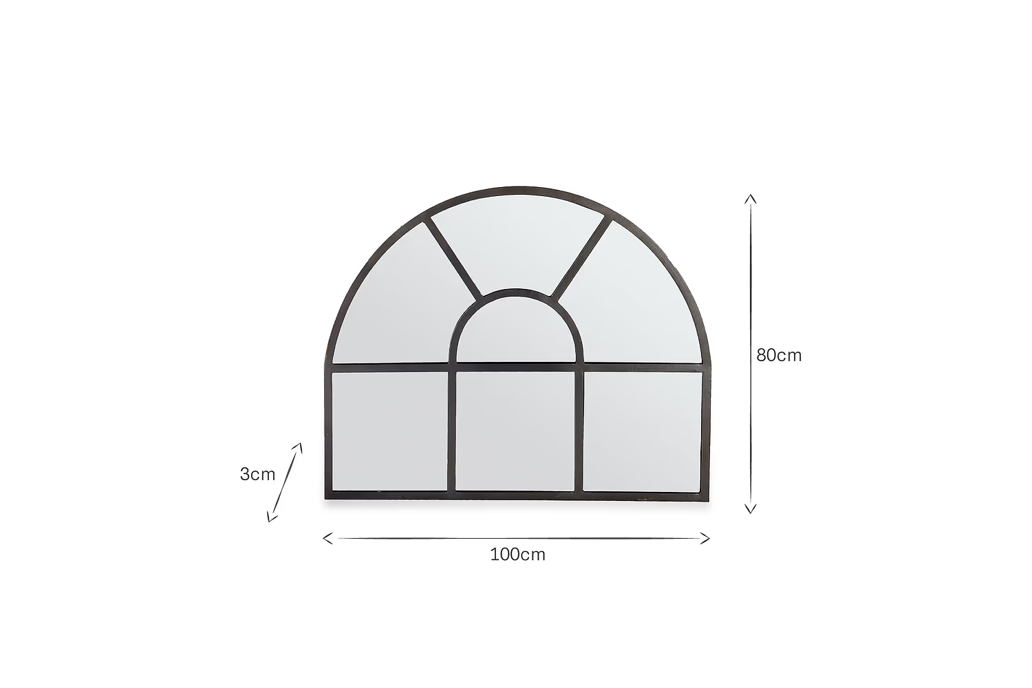 Nkuku - Imoma Iron Overmantle Arch Mirror - Black