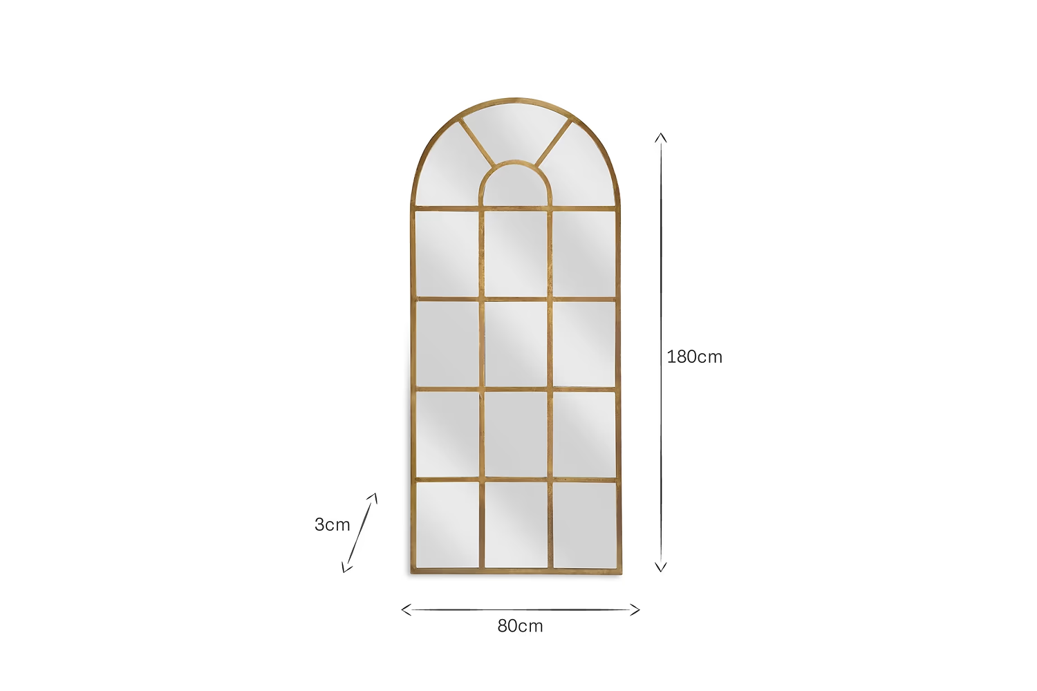 Nkuku - Imoma Iron Full Length Arch Mirror - Brass