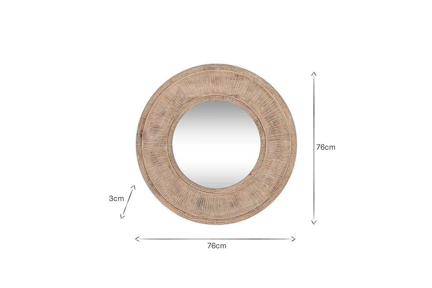 Nkuku - Itwa Mango Wood Carved Mirror - Natural