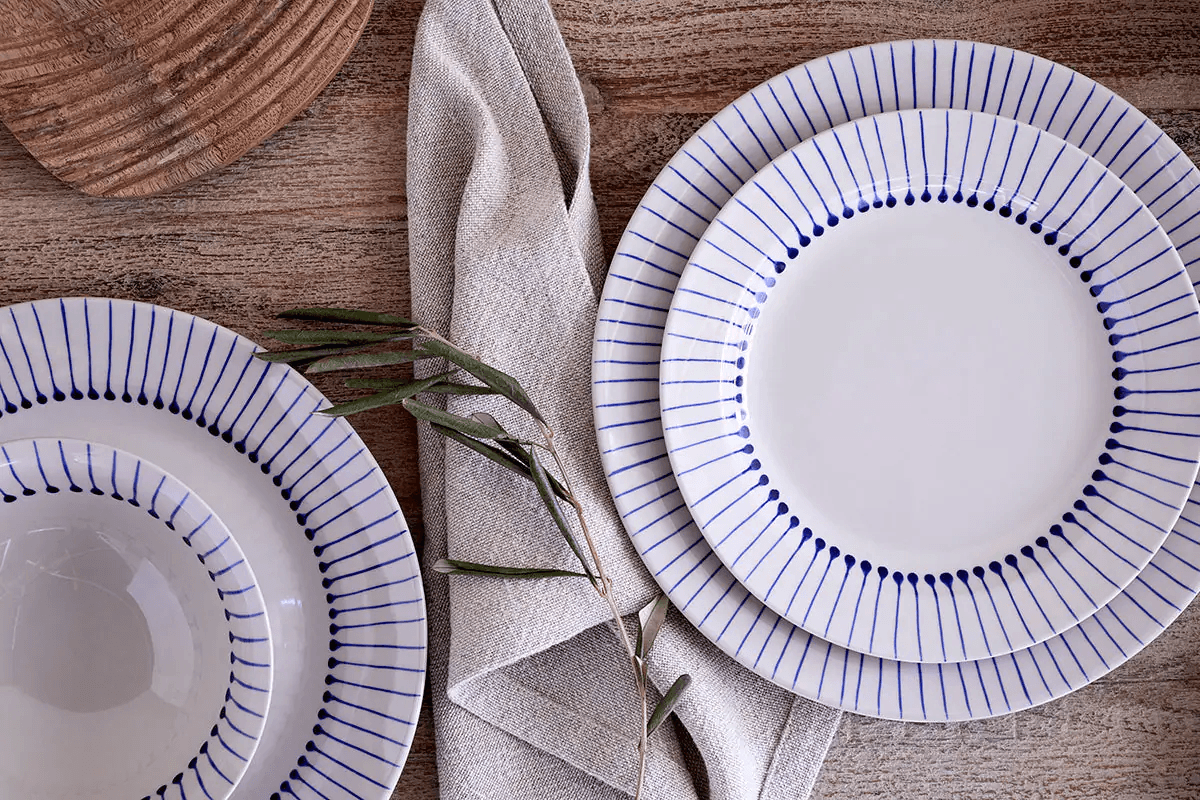 Nkuku - Iba Dinnerware Set - Indigo - (Set of 12)