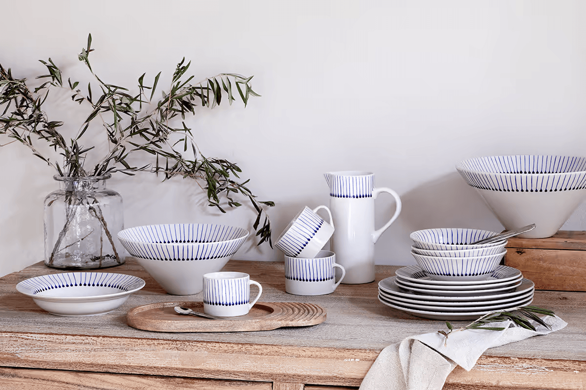 Nkuku - Iba Dinnerware Set - Indigo - (Set of 12)