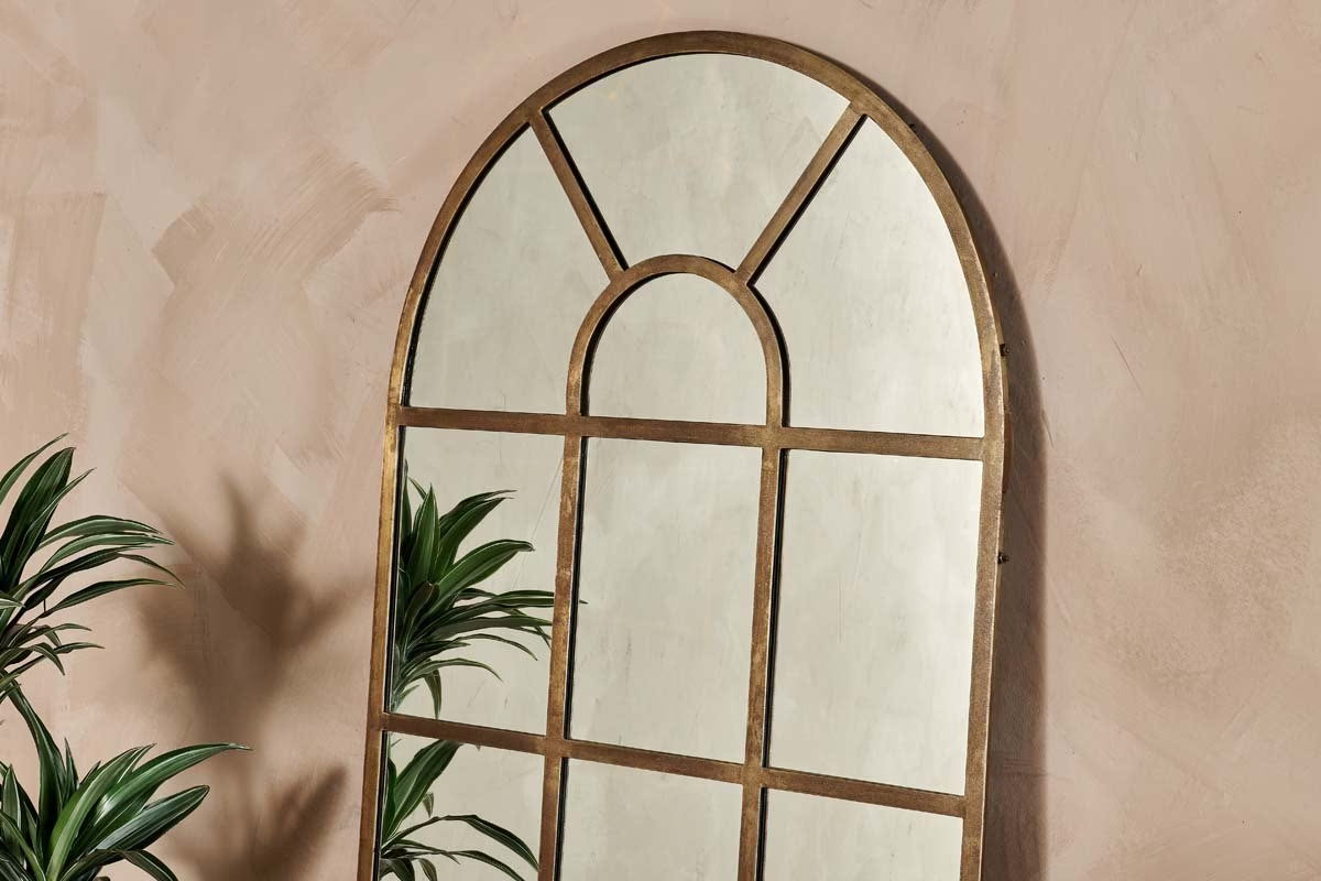 Nkuku - Imoma Iron Full Length Arch Mirror - Brass
