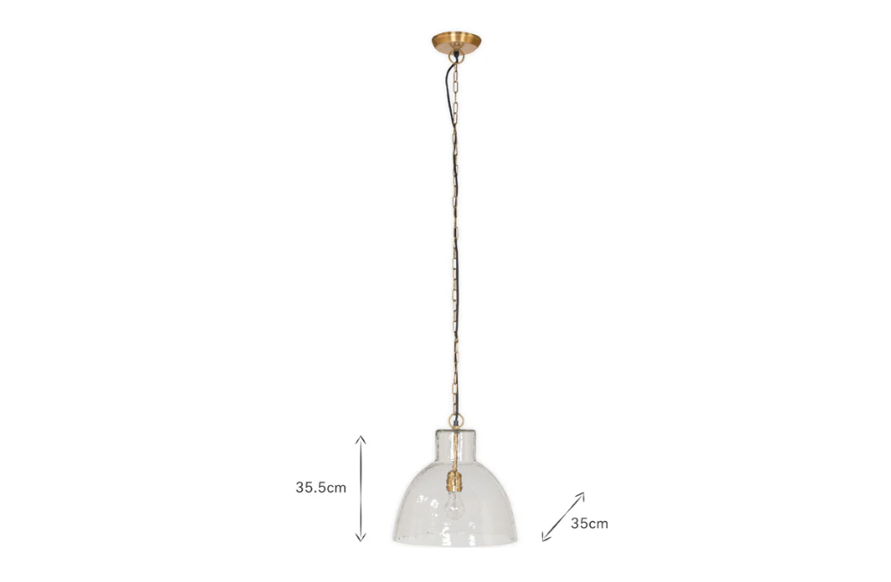 Nkuku Inayah Recycled Glass Pendant - Clear