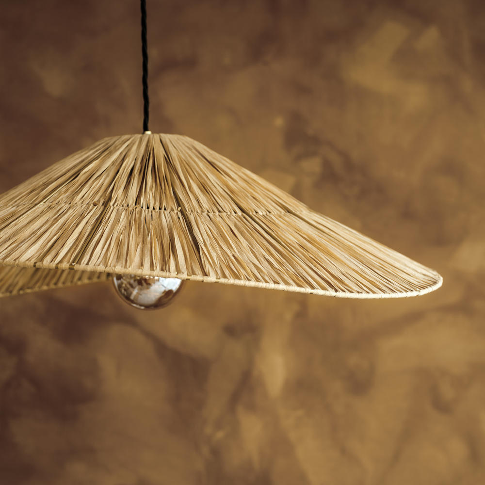 Industville - Raffia Ceiling Pendant Light - Hat - 20" Medium