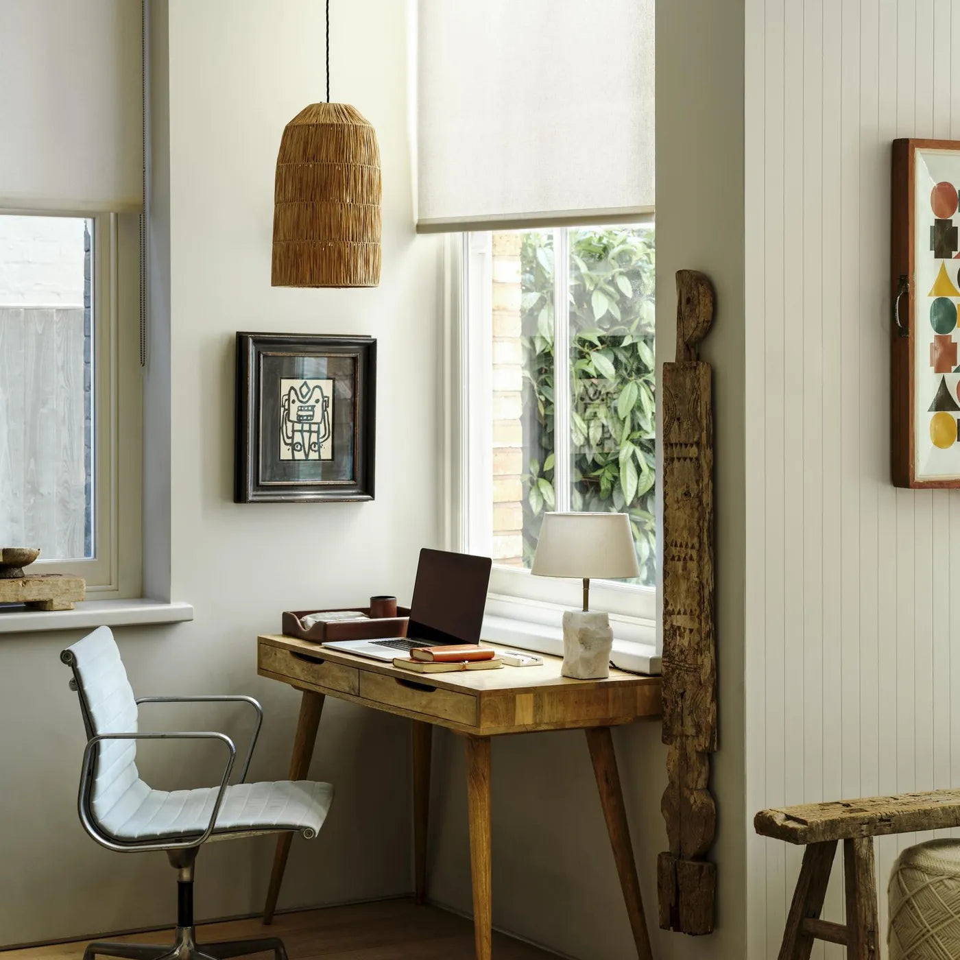 Industville Raffia Ceiling Pendant Cone - 10Inch - Natural