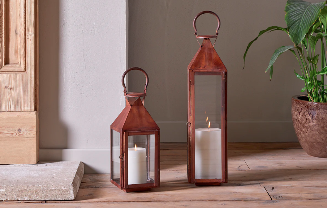 Nkuku Isko Lantern - Rust - Large