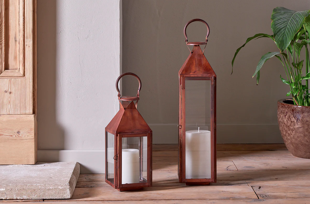Nkuku Isko Lantern - Rust - Small
