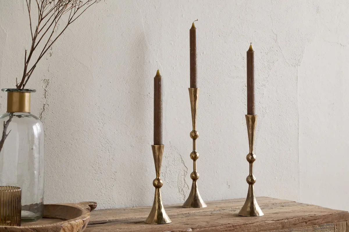 Nkuku - Javanee Candle Holder - Antique Brass - Small