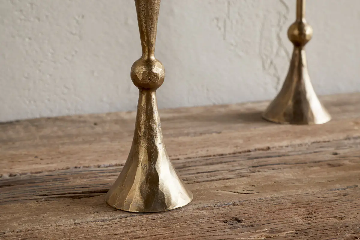 Nkuku - Javanee Candle Holder - Antique Brass - Small