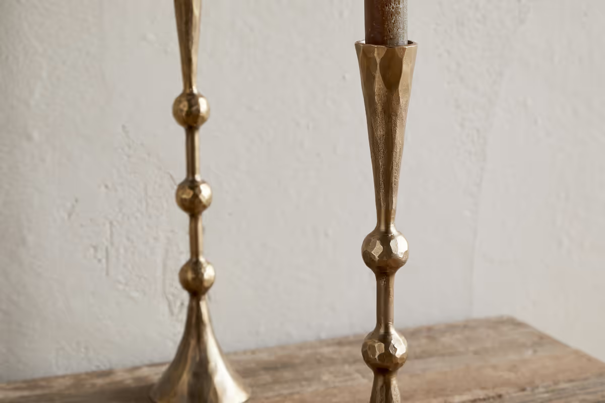 Nkuku - Javanee Candle Holder - Antique Brass - Small